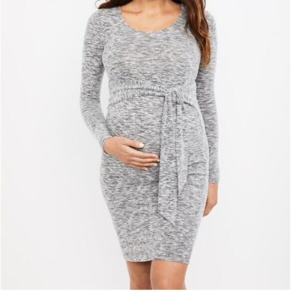 NWT  A Pea In The Pod Maternity Tie-Front Stretch Dress Size Large - Picture 1 of 11
